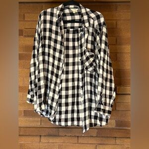 Terra & Sky Black and White Plaid Shirt